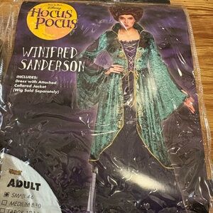 New Disney Hocus Pocus Winifred Sanderson and Wig - Adult Small 4-6 Costume